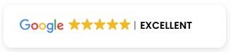 A Google review rating showing 4.5 out of 5 stars with the word EXCELLENT in bold black letters next to the rating.